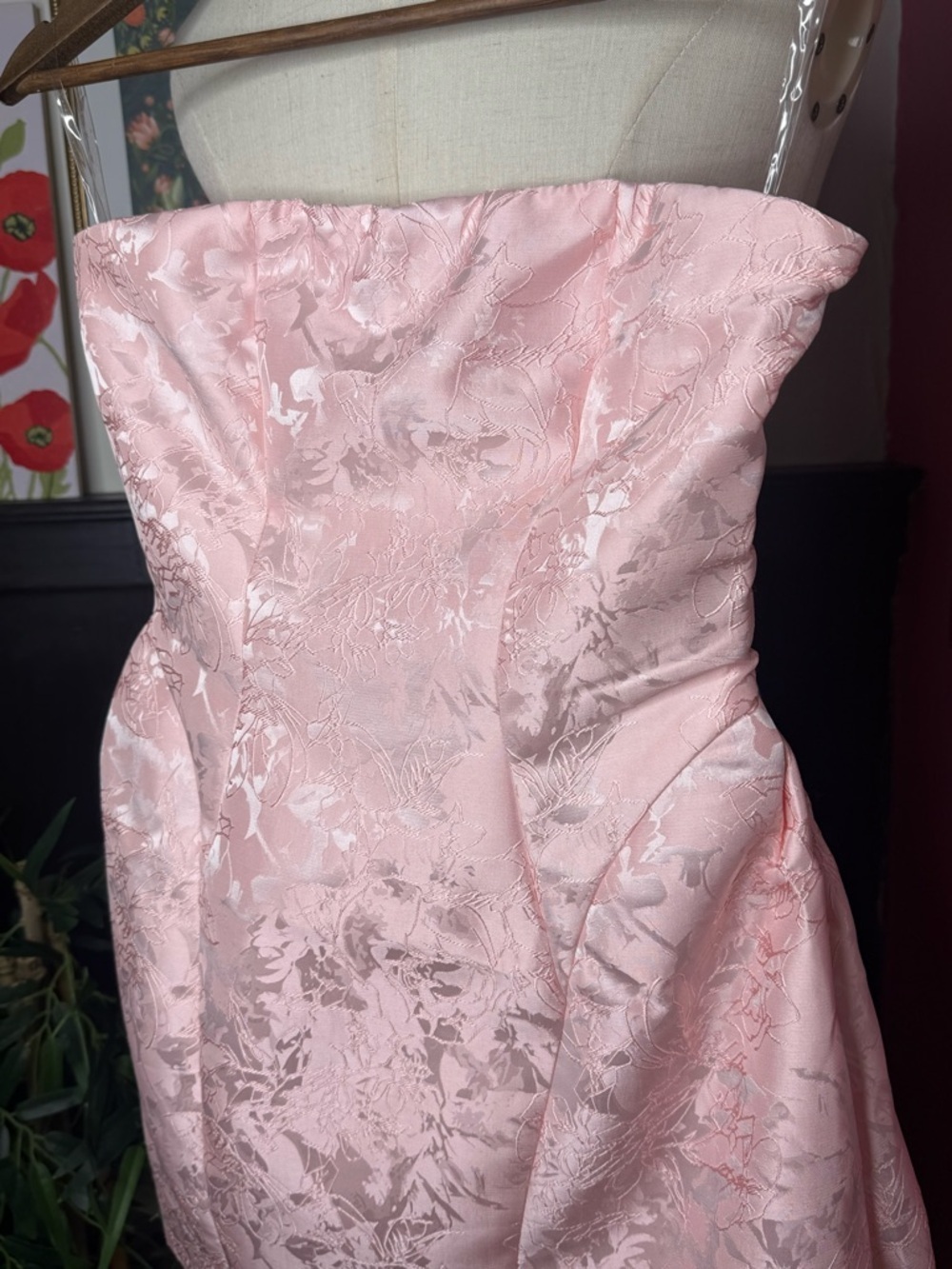 NWT BABYBOO Fashion Elenora Floral Jacquard Mini Dress Blush S (no big ribbon) - Picture 3 of 12
